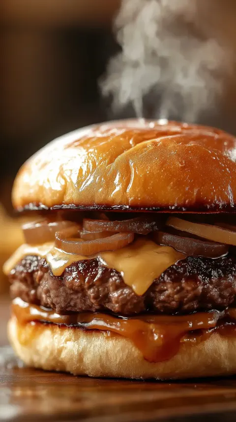 Gourmet Cheeseburger Close-Up