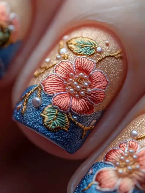 Embroidered Cheongsam Nail Art