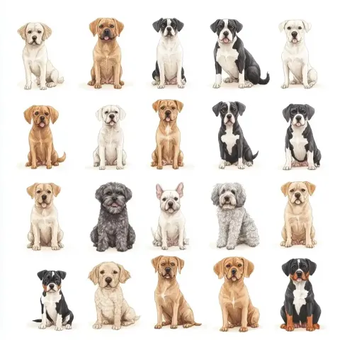 Popular Dog Breeds Illustration