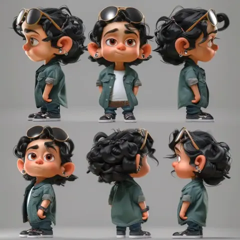 3D Rendered Mischievous Boy