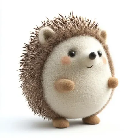 3D Felt Hedgehog Figurine