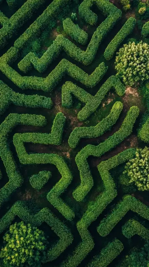 Aerial Green Maze Wallpaper