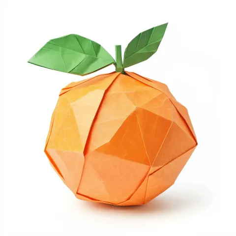 Origami Orange on White