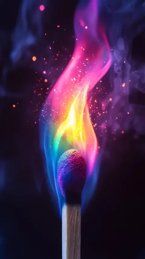Neon Flame Macro Photography