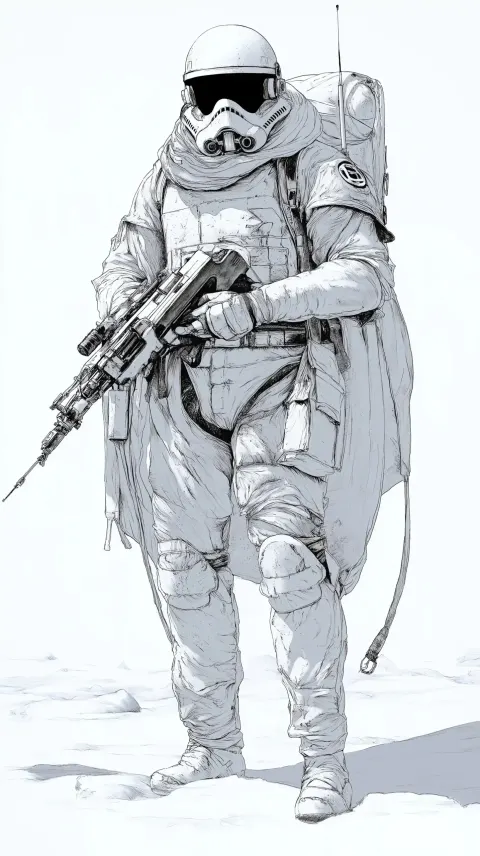 Line Drawing of Hoth Trooper