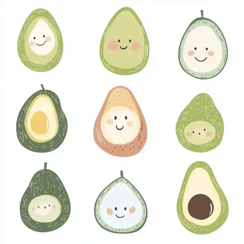 Geometric Avocado Clipart
