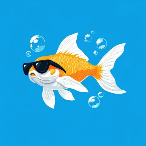 Minimalist Goldfish Logo