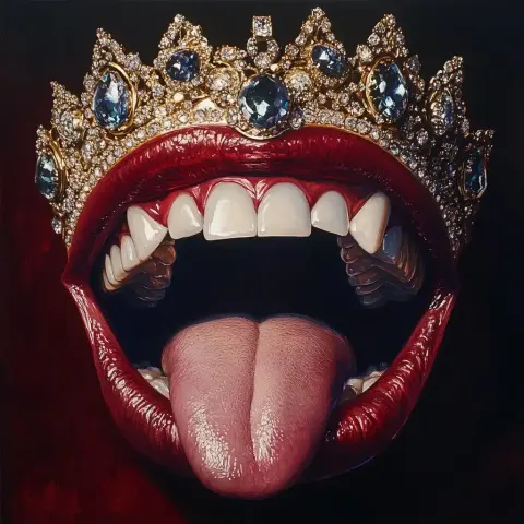 Realistic Crowned Mouth Portrait