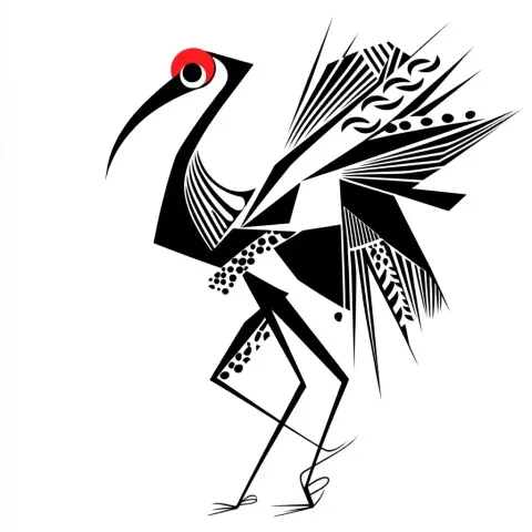 Minimalist Ibis Vector Art