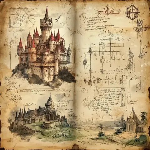 Stylized 2D Manuscript Art