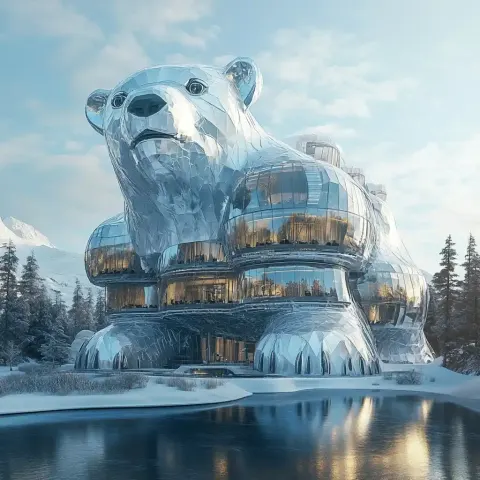 Surreal 3D Polar Bear Hotel