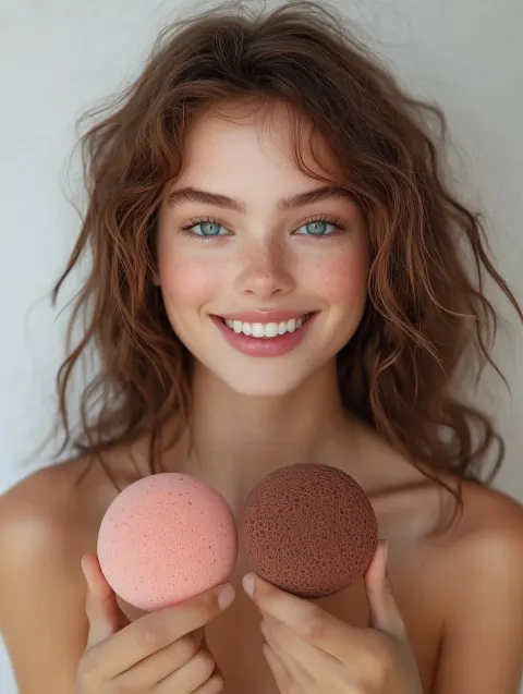 Cosmetics Portrait with Sponges