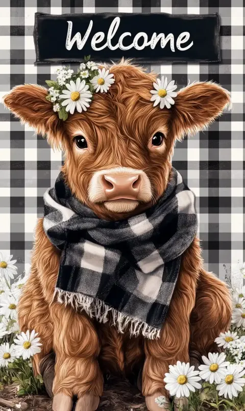 Highland Cow 3D Sticker