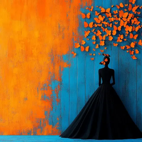 Photo Realism Woman with Butterfly