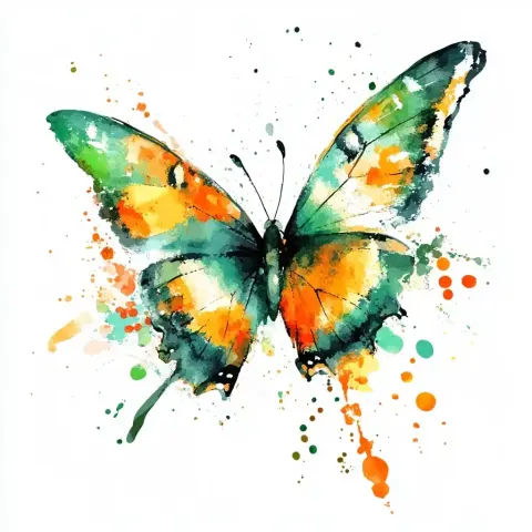 Abstract Butterfly Watercolor Splash