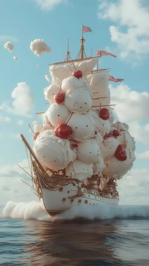 Surreal Galleon with Ice Cream