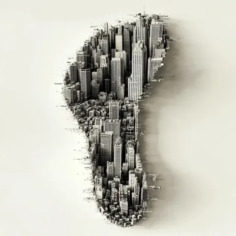 Foot-Shaped Building Graphics