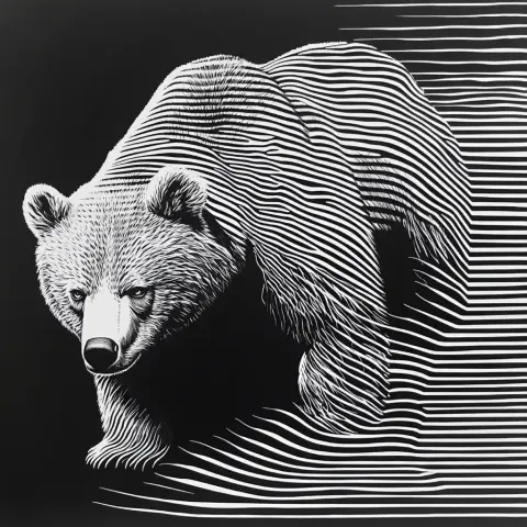 3D Bear Optical Illusions