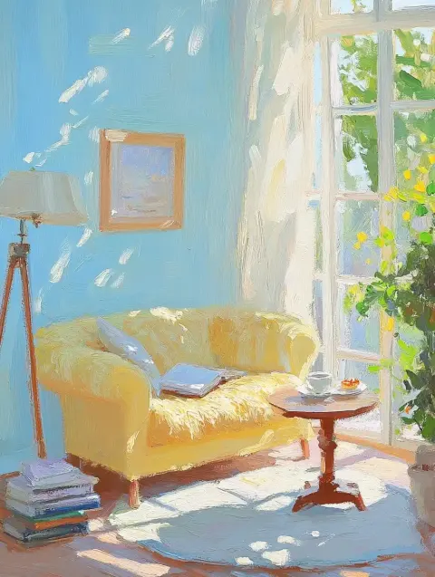 Impressionist Living Room Scene