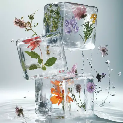 Transparent Ice Cube Arrangement