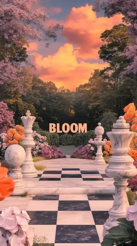 Rococo Chessboard with Bloom