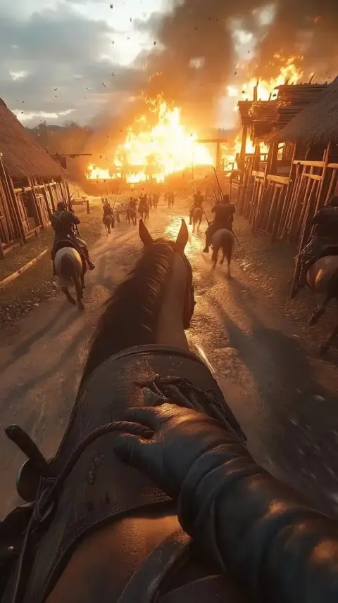 POV Mongol Charge in Flames