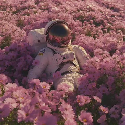Realistic Astronaut in Cosmos