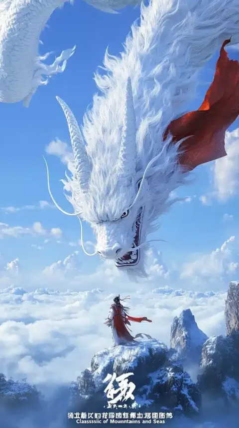 Realistic Yinglong Over Clouds