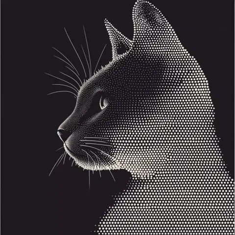 Geometric Cat in Dots