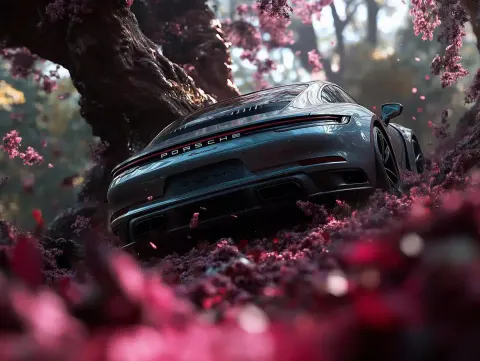 Porsche in Colorful Tree
