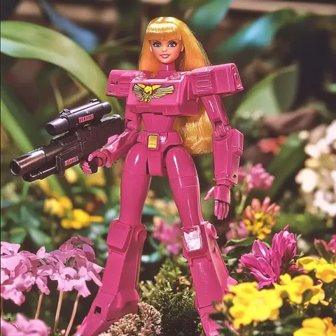 Barbie Robot in Garden