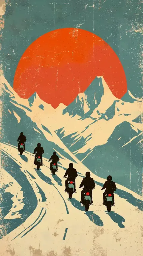 Vintage Scooter Riders Poster