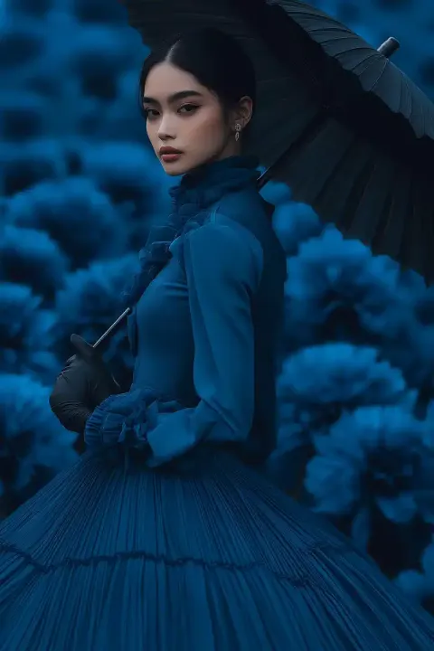 Model in Blue Flower