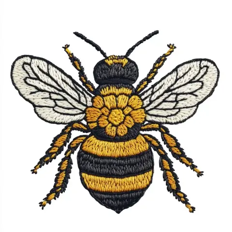 Embroidered Bee Pattern Design