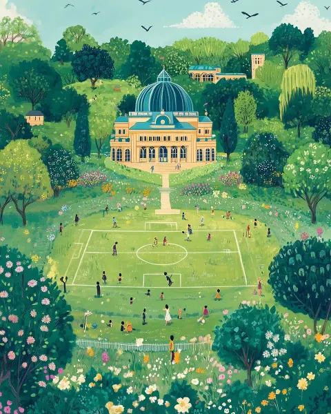 Cartoon Sports Park Scene