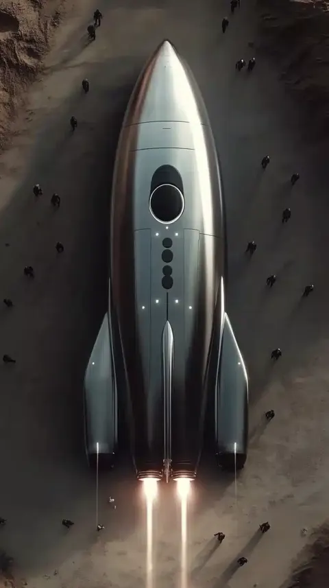 Aerial View of Rocket