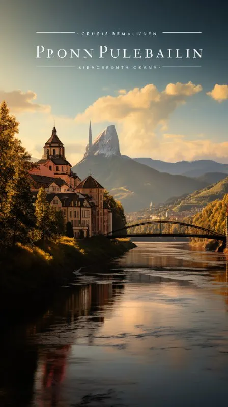 Swiss Mountain Valley River at Sunrise Photography