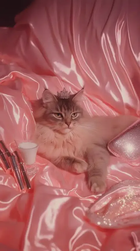 Glamorous Cat in Pastels