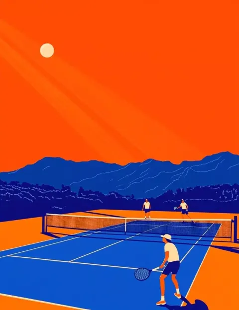 Vector Pickleball Players Illustration