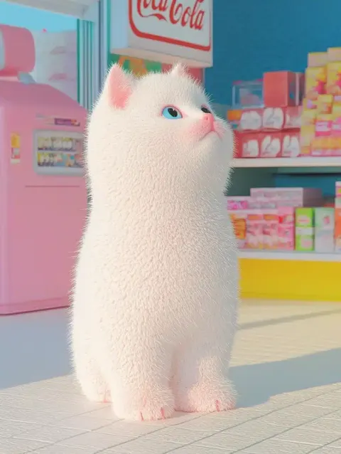 Detailed Kitten with Coca-Cola