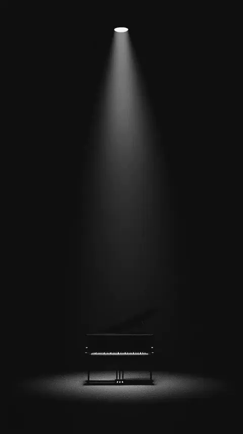 Spotlit Piano Keys Design