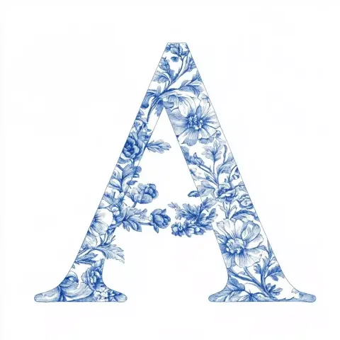 Floral Toile Letter A