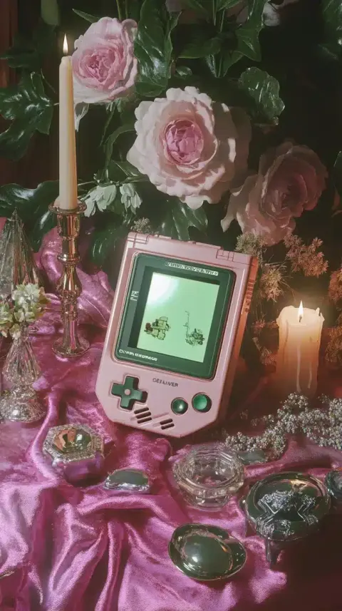 Vintage Gameboy on Silk