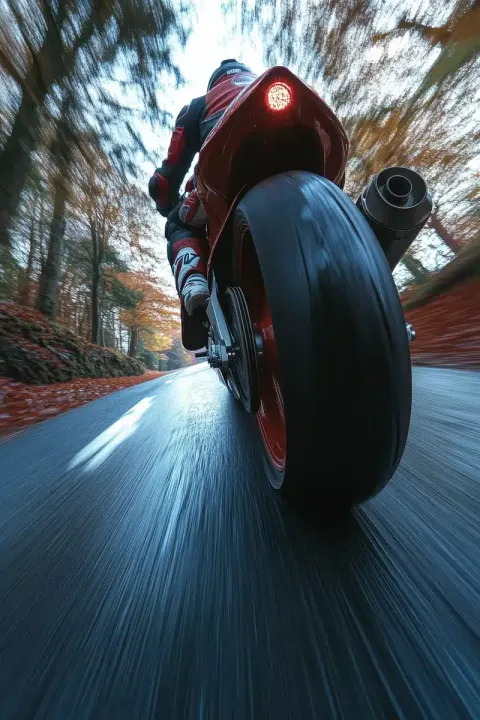 Dynamic Motorcycle Action Shot