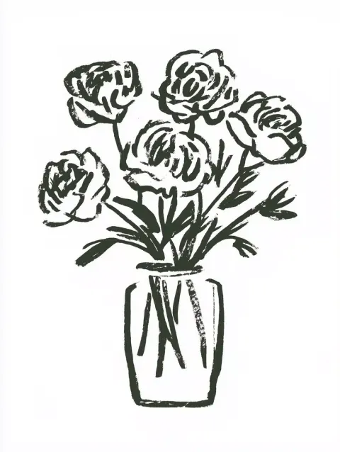 Whimsical Peonies in Vase