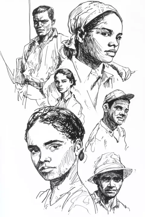 Cuban Refugees Pen Sketches