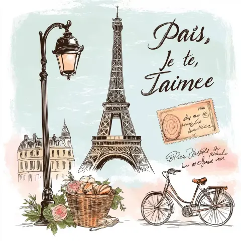 Watercolor Parisian Illustration