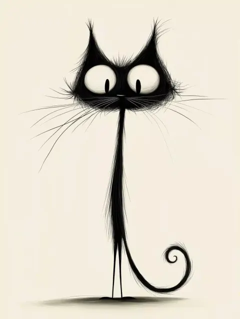 Minimalist Kitten Silhouette