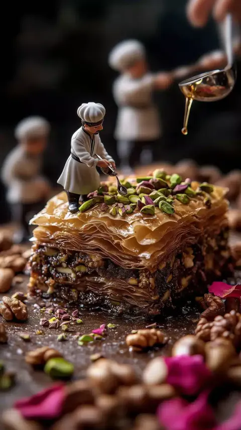 Miniature Bakers with Baklava