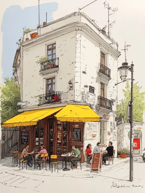 Quick Sketches of Cafes